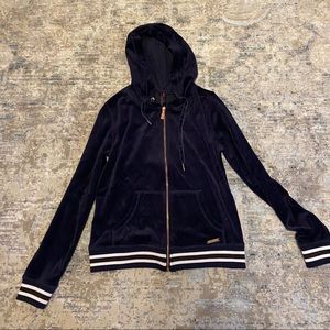 Betsey Johnson Velvet Zip Up Sweatshirt